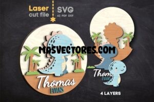 Nombre de bebes Dino - Corte Láser Gratis