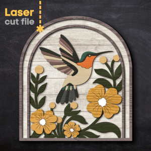 Archivo SVG de colibrí cortado con láser para Glowforge