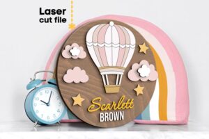 Nombre para bebe globo - Corte Laser - Gratis