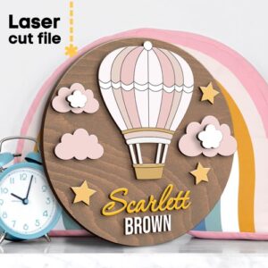 Nombre para bebe globo - Corte Laser - Gratis