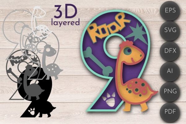 Numeros y Letras multicapa Corte Laser