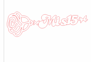 Rosa mis 15 - Quinceañera - Corte Laser