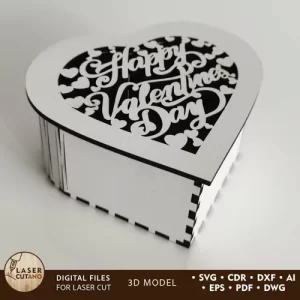 Caja decorativa en forma de corazón del día de San Valentín