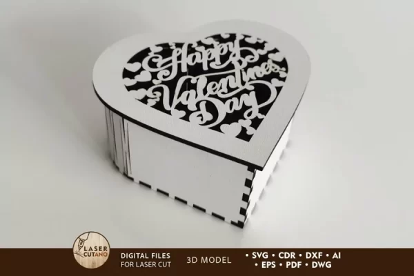 Caja decorativa en forma de corazón del día de San Valentín