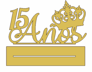 15 Años con corona - Corte laser