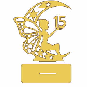 Hada con numero 15 - corte laser - Quinceañera  - Gratis
