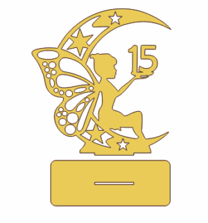 Hada con numero 15 - corte laser - Quinceañera  - Gratis