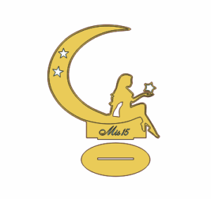 Mis 15 con luna - Corte Láser
