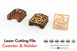 Posavasos y soporte - archivo de corte por láser