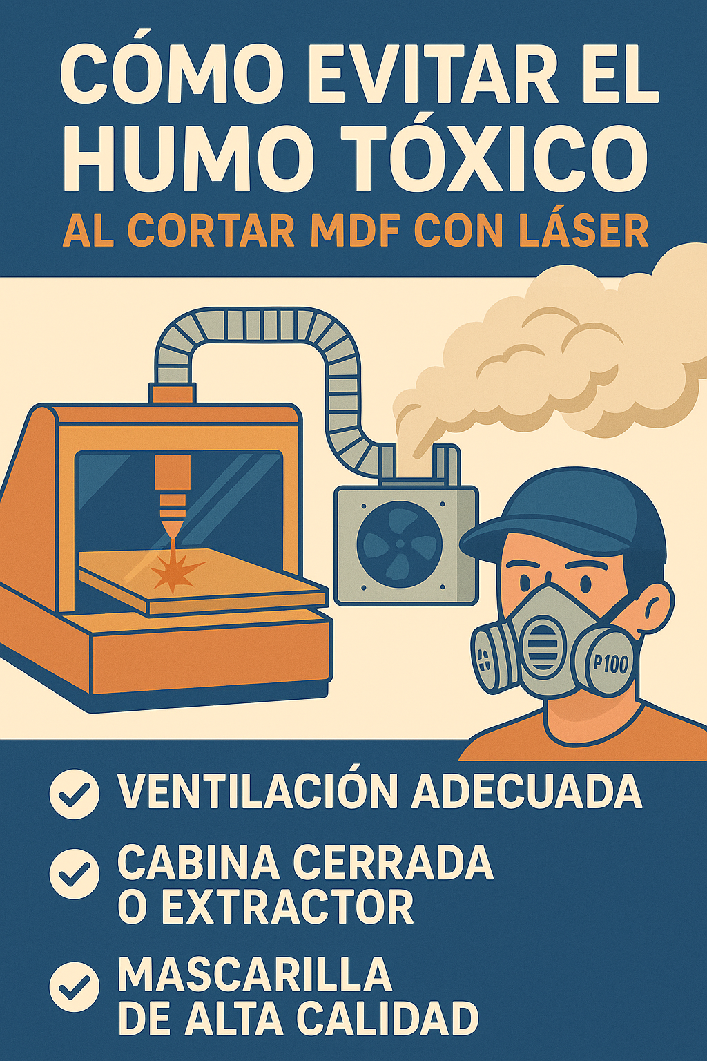 ¿Es peligroso el humo al cortar MDF con láser? Cómo protegerte correctamente
