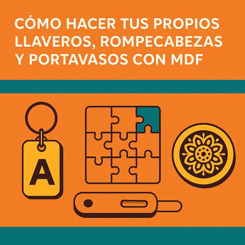 Cómo crear llaveros, rompecabezas y portavasos con corte láser en MDF