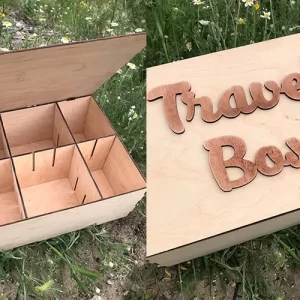 Caja| Caja de madera de viaje |Caja de regalo de madera| Corte por láser