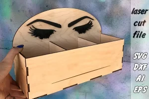 Organizador de maquillaje|Accesorios|Caja de almacenamiento de cosméticos| corte por láser