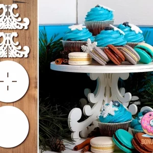 Archivos cortados con láser para soporte de pastel SVG