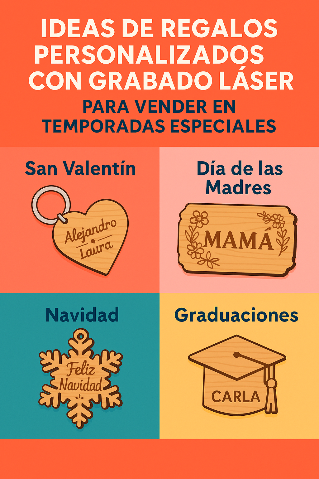 Los mejores regalos personalizados con corte láser para vender en fechas especiales