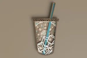 Archivo de corte láser de café - Café helado