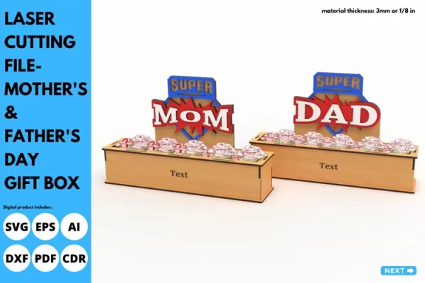 Caja para rosas Super Mama - Gratis