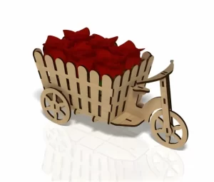 Bicicleta con flores - Corte laser