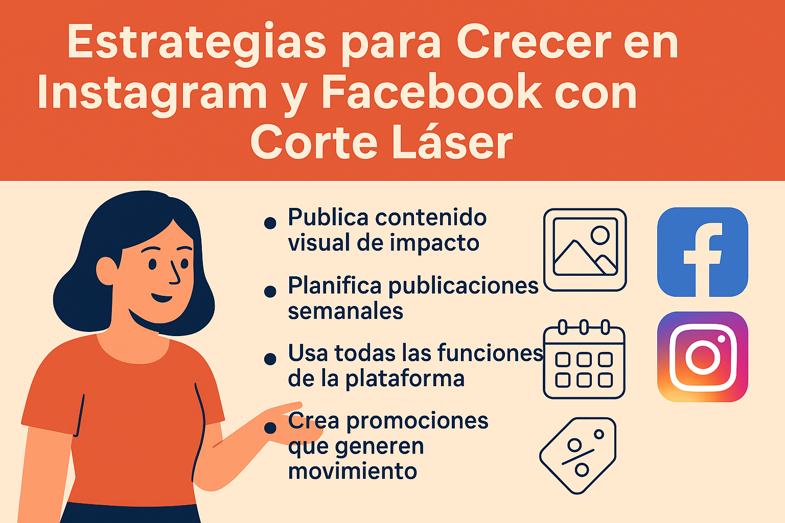 Estrategias efectivas para crecer en Instagram y Facebook con tu negocio de corte láser