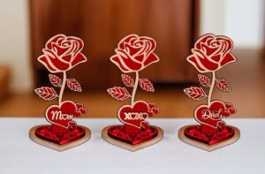 Rosa día de las madres - Corte láser