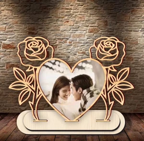 Porta fotos corzaon y rosas