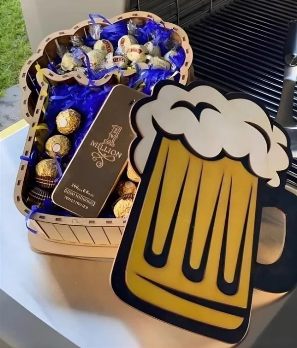 Caja Cerveza - Corte láser vector