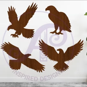 Arte de pared cortado con láser con silueta de águila calva