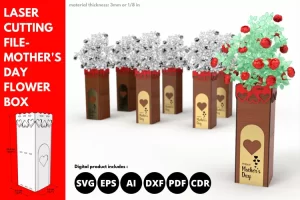 Caja para flores día de las madres