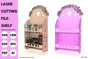 Estante para libros | estrella | corte por láser | svg | 3d | perro | café