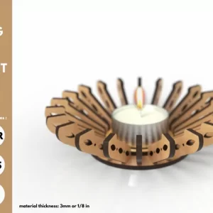 Candelabro con forma de girasol - archivo cortado con láser - SVG