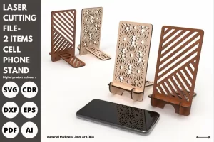 Soporte para teléfono móvil con forma de flor (SVG) - Archivo cortado con láser y Glowforge