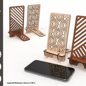 Soporte para teléfono móvil con forma de flor (SVG) - Archivo cortado con láser y Glowforge