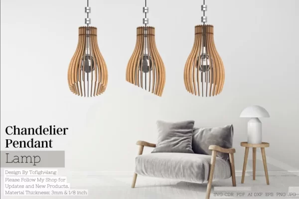 Lámpara colgante con diseño cortado con láser | Lámpara colgante para decoración del hogar.