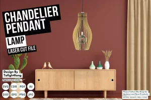 Lámpara colgante con diseño cortado con láser | Lámpara colgante para decoración del hogar.