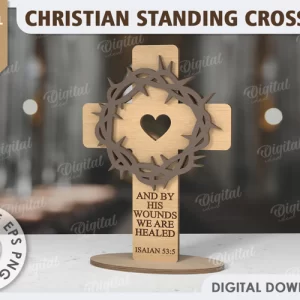 Cruz cristiana cortada a láser. Decoración cristiana de Pascua SVG.