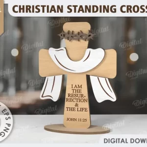 Cruz cristiana cortada a láser. Decoración cristiana de Pascua SVG.