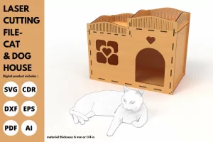 Casa de gato o perro - Corte Laser