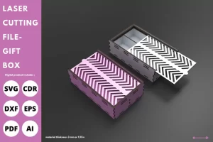 caja doble con tapa deslizante archivo cortado por láser svg