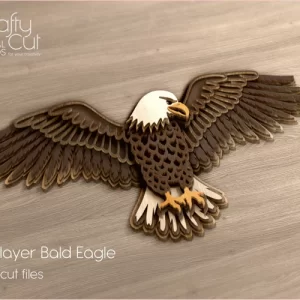 Archivos SVG de corte láser de águila calva en capas. Modelo SVG multicapa.