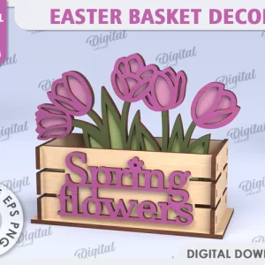 Decoración de cesta. Flores de primavera SVG