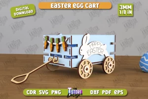Carro de huevos de Pascua | Porta huevos de Pascua | Caja de dulces | CNC