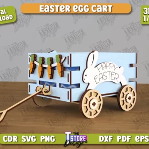 Carro de huevos de Pascua | Porta huevos de Pascua | Caja de dulces | CNC