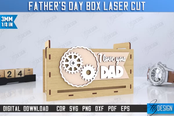Caja de regalo del Día del Padre | Caja de almacenamiento | Caja de herramientas | Archivo CNC