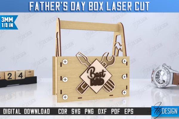 Caja de regalo del Día del Padre | Caja de almacenamiento | Caja de herramientas | Archivo CNC