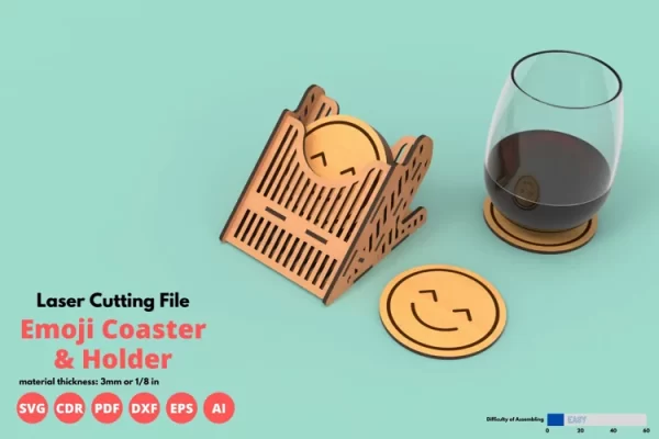 Coaster carita feliz - Corte Laser - Gratis