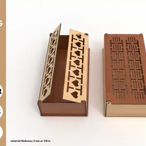 Caja de regalo patrón griego y caja de servicio svg archivo cortado por láser