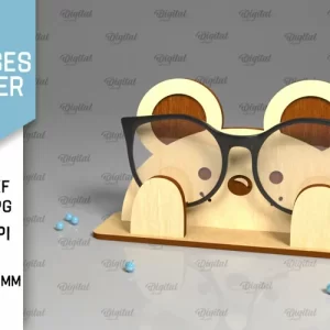 Portagafas con forma de animal cortado a láser. Portagafas SVG.
