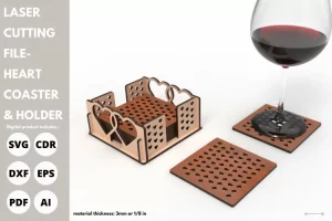 Coaster para copa de vino - Corte láser - gratis