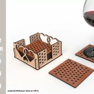 Coaster para copa de vino - Corte láser - gratis