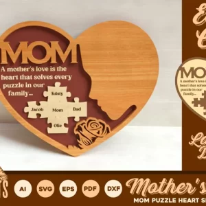 Corazon con nombres para dia de las madres